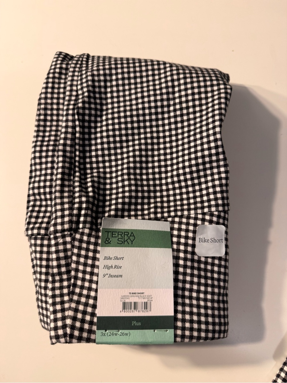 terra sky 3x Bike Short Gingham Black And White
